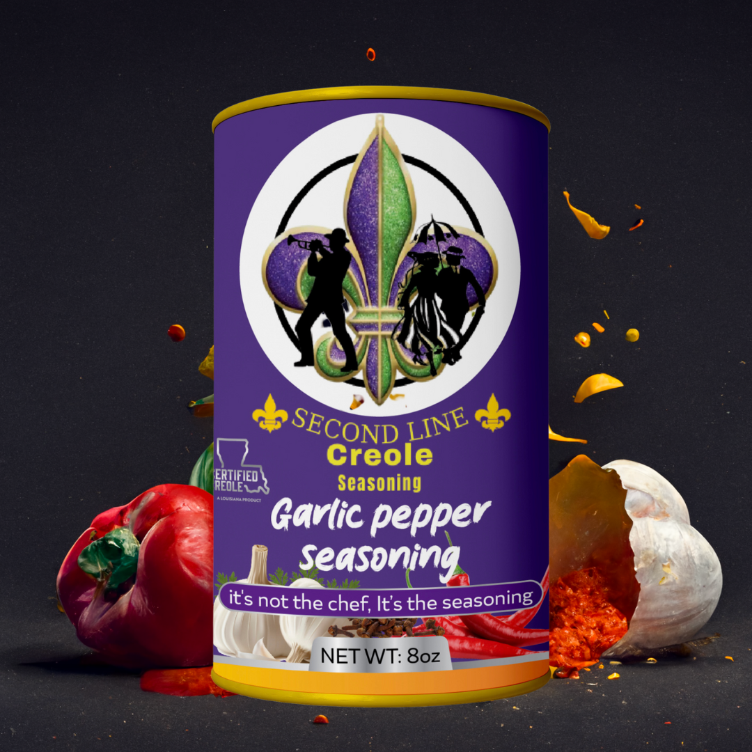 Garlic Pepper Seasoning - Perfect blend of garlic, black pepper, and spices for adding zesty flavor to your dishes. Shop Now